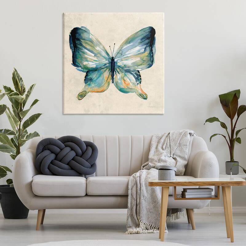 Stupell Bold Butterfly in Green Canvas Wall Art Design By Carol Robinson