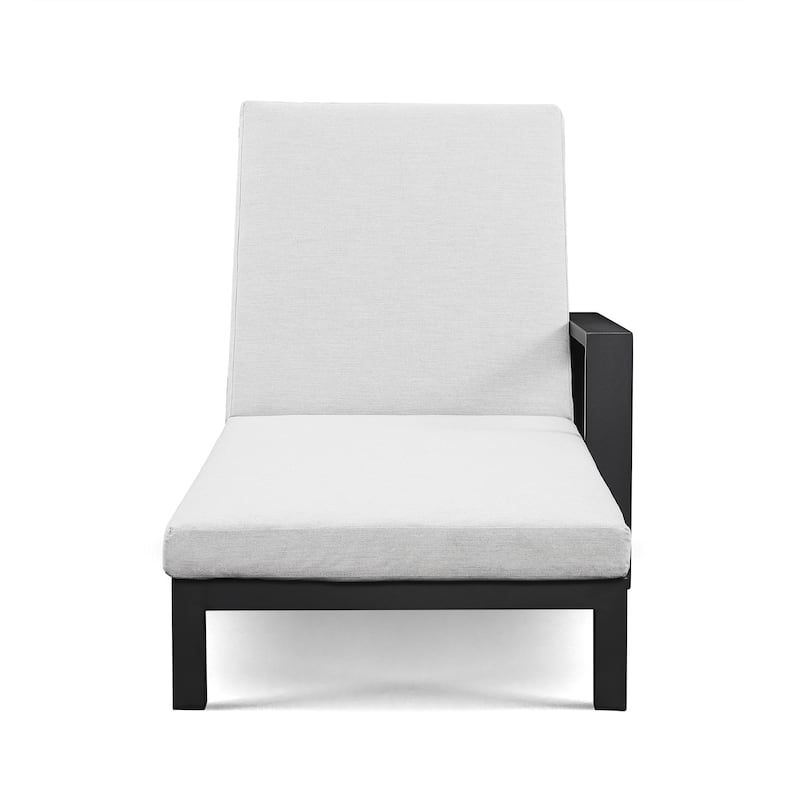 Benton Modern Aluminum Lounge Outdoor Double Chaise with Cushion