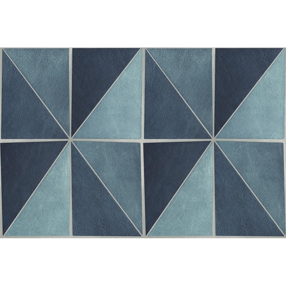 Seabrook Designs Preston Faux Leather Geometric Unpasted Wallpaper