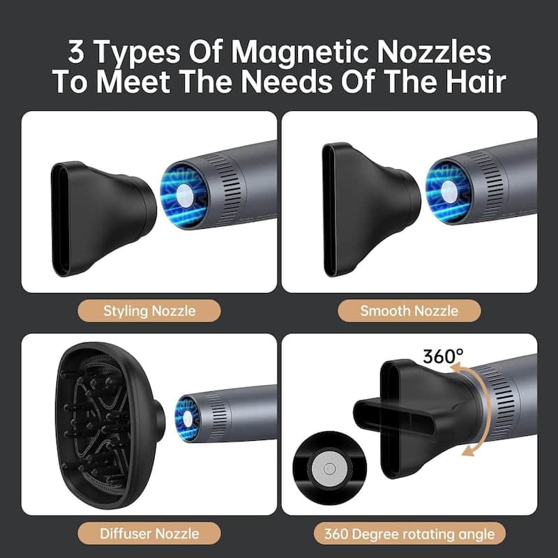 Foldable Low Noise High-Speed Negative Ion Hair Dryer