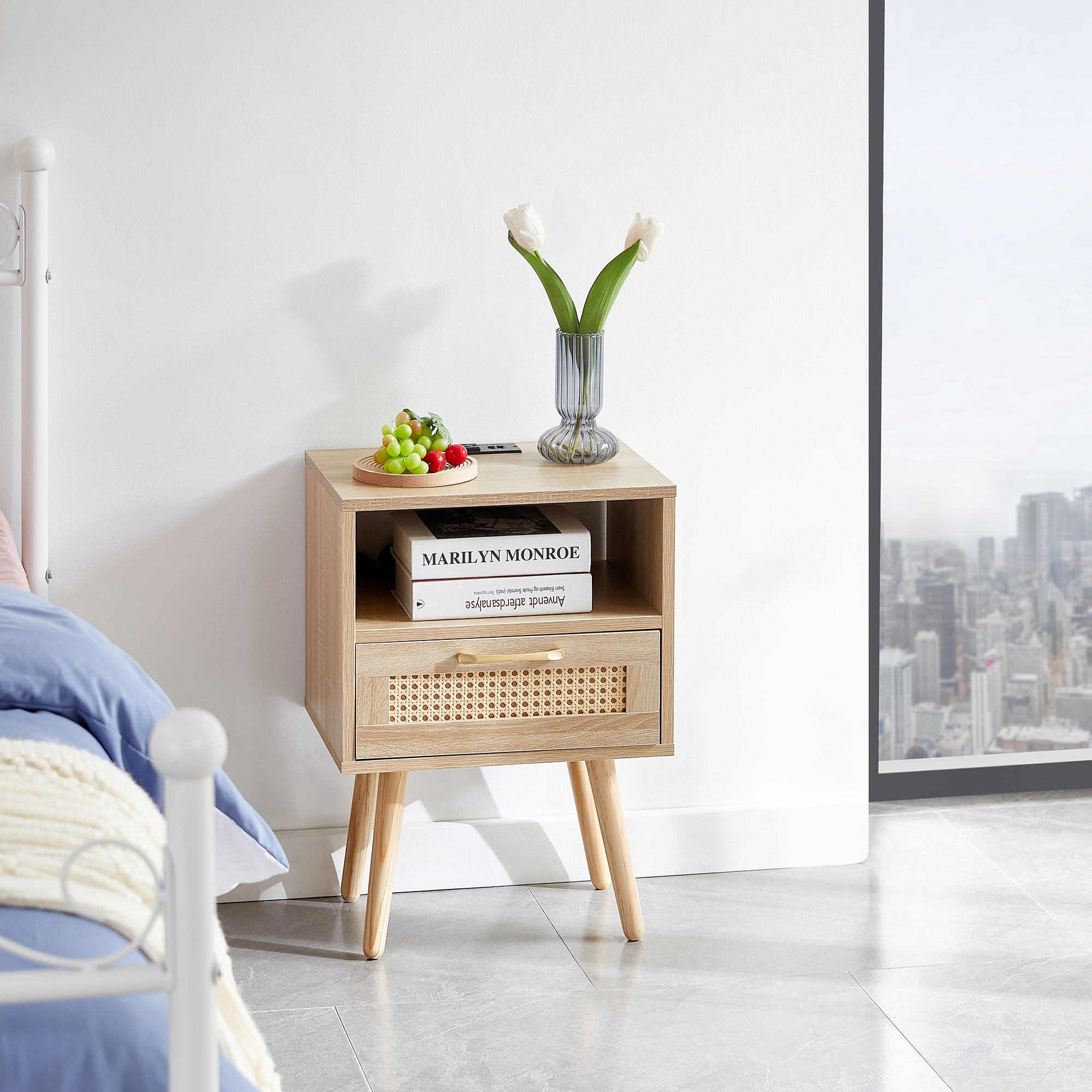 Nightstand with hot sale power