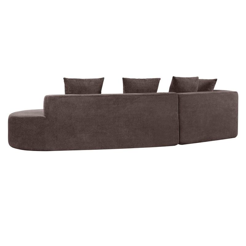 116" Curved Sectional Sofa with Pillows, No Assembly Required