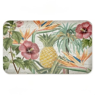 Stupell Tropical Flowers & Pineapple Printed Anti-Fatigue Floor Mat, design by Kim Allen, 30"x18"