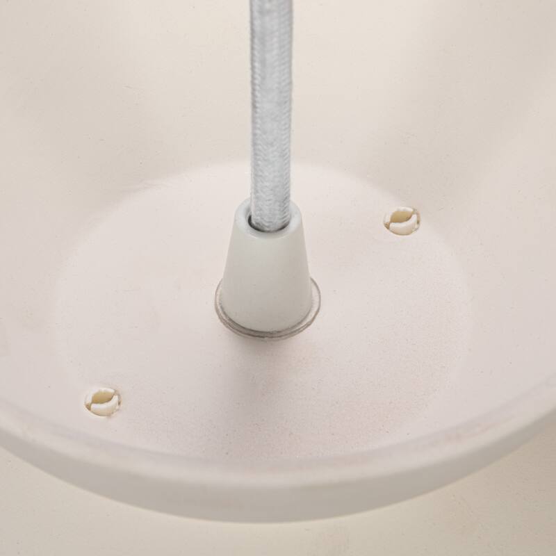 Sienna Ceramic Ceiling Light with Fabric Cord - 9.0"L x 9.0"W x 7.8"H