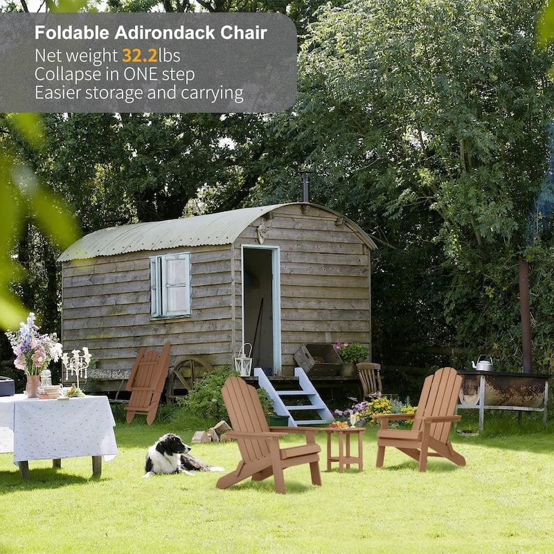 Folding Adirondack Chair Weather resistant Outdoor Garden Patio Chair by WINSOON