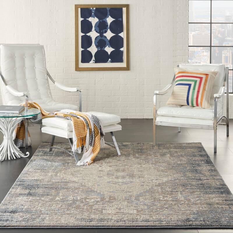 Moroccan Celebration Geometric Medallion Area Rug - 3'10" x 5'10" - Grey/Slate