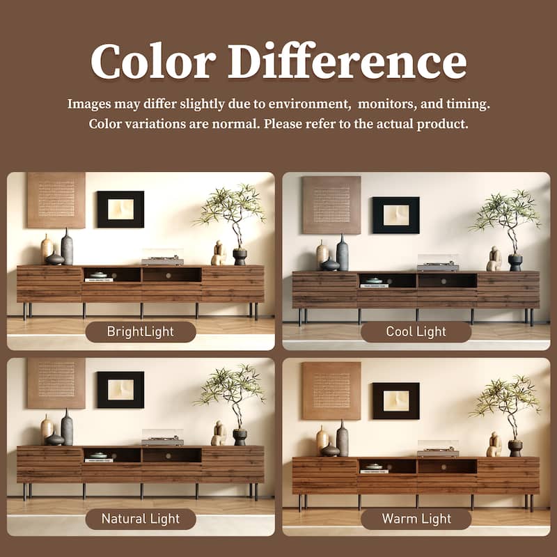 78" Modern TV Stand for TVs up to 85" - Entertainment Center with Closed Storage, Cable Management, Large TV Stand