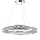 preview thumbnail 7 of 10, Bradley 24.7" Round Integrated LED Crystal/Metal Pendant, Chrome/Clear by JONATHAN Y