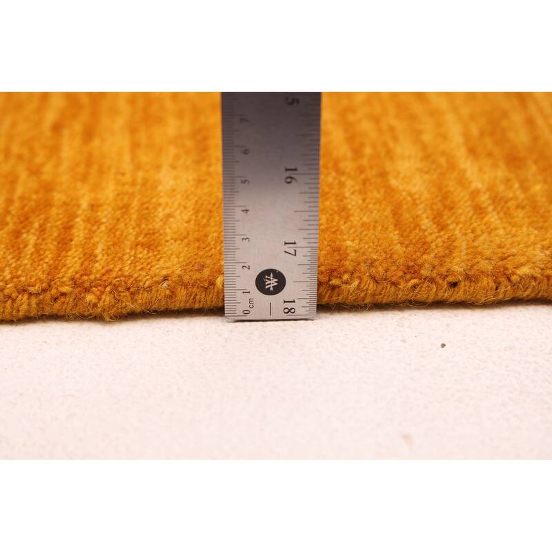 ECARPETGALLERY Hand Loomed Kashkuli Gabbeh Dark Gold Wool Rug - 8'4 x 9'7