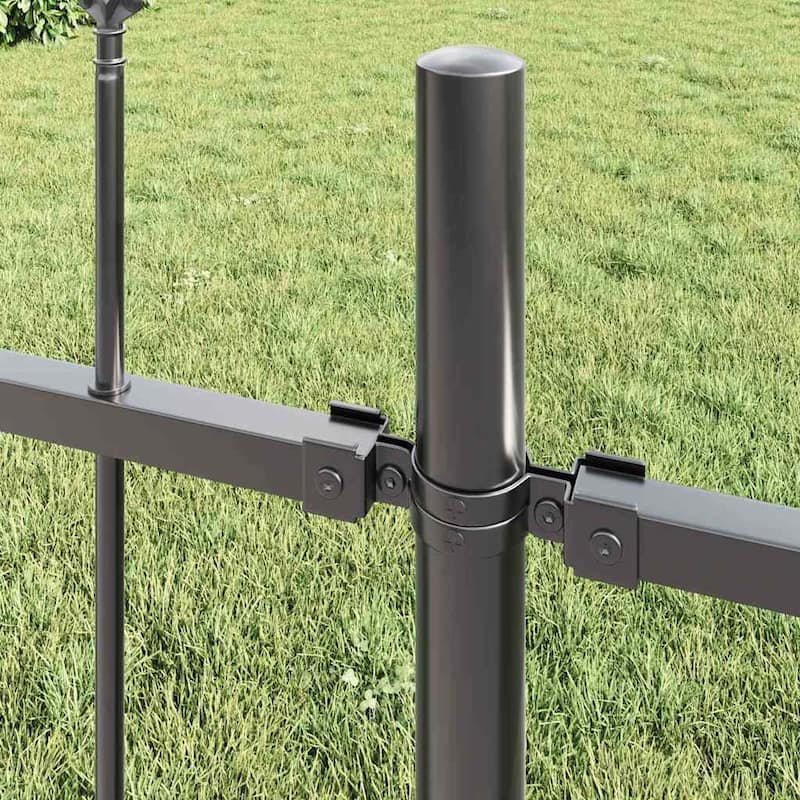 vidaXL Garden Fence Grey Powder-coated Steel