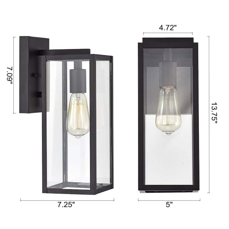 Franklin 1 Light Matte Black Contemporary Outdoor Wall Lantern