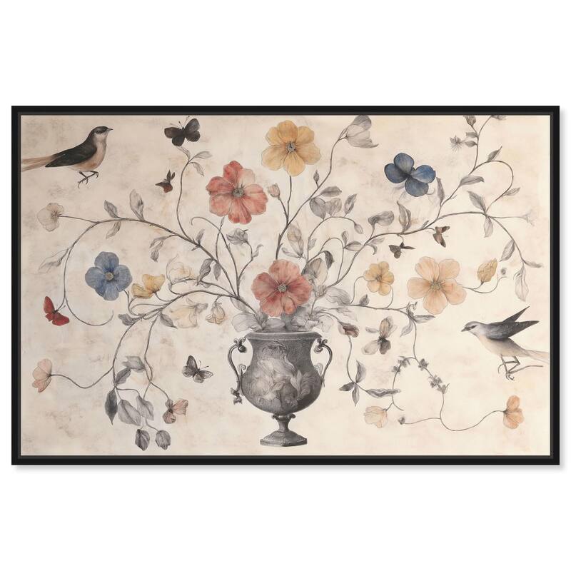 Antique Bouquet Canvas by Art Remedy - 30" x 20" - Black