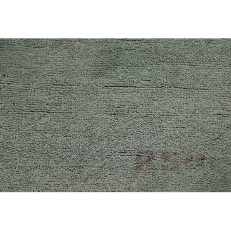 Gabbeh Modern Foyer Rug Hand-Knotted Solid Wool Carpet - 2'8"x 3'9"
