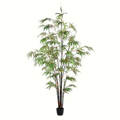 Vickerman 6' Artificial Potted Black Japanese Bamboo Tree.