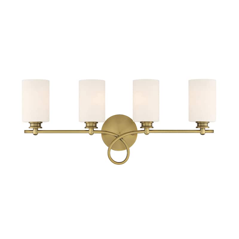 Savoy House Woodbury 4 Light 28" Wide Bathroom Vanity Light - Warm Brass