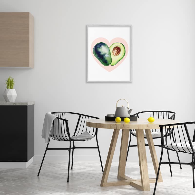 Stupell Heart Shaped Avocado Framed Giclee Art Design By Lil' Rue