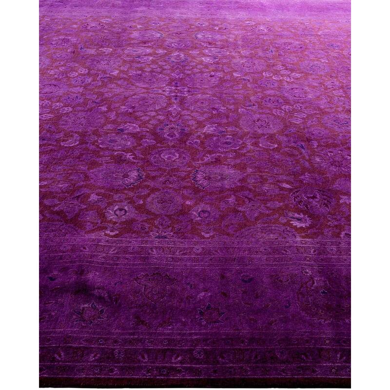 Fine Vibrance One-of-a-Kind Hand-Knotted Area Rug - Brown, 9' 1" x 12' 5" - 9' 1" x 12' 5"