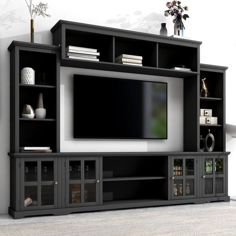 Modern Minimalist Entertainment Wall Unit Sets with TV Stand for TVs Up to 70"/75''