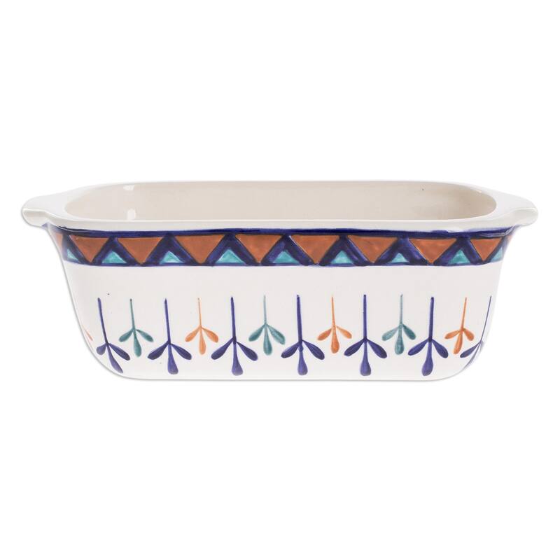 Novica Handmade Antigua Breeze Ceramic Baking Dish