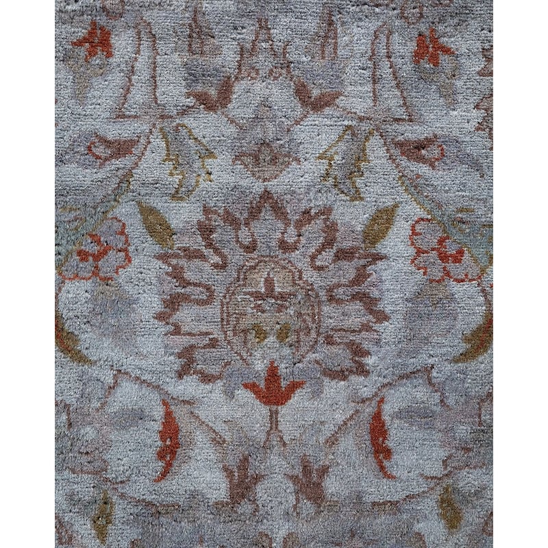 Overton Hand Knotted Wool Vintage Inspired Modern Contemporary Overdyed Gray Area Rug - 10' 1" x 14' 5"