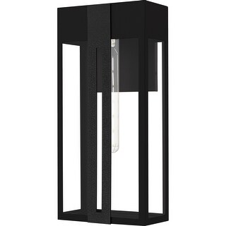 Matte Black Outdoor Wall Lantern from the Boswell Collection