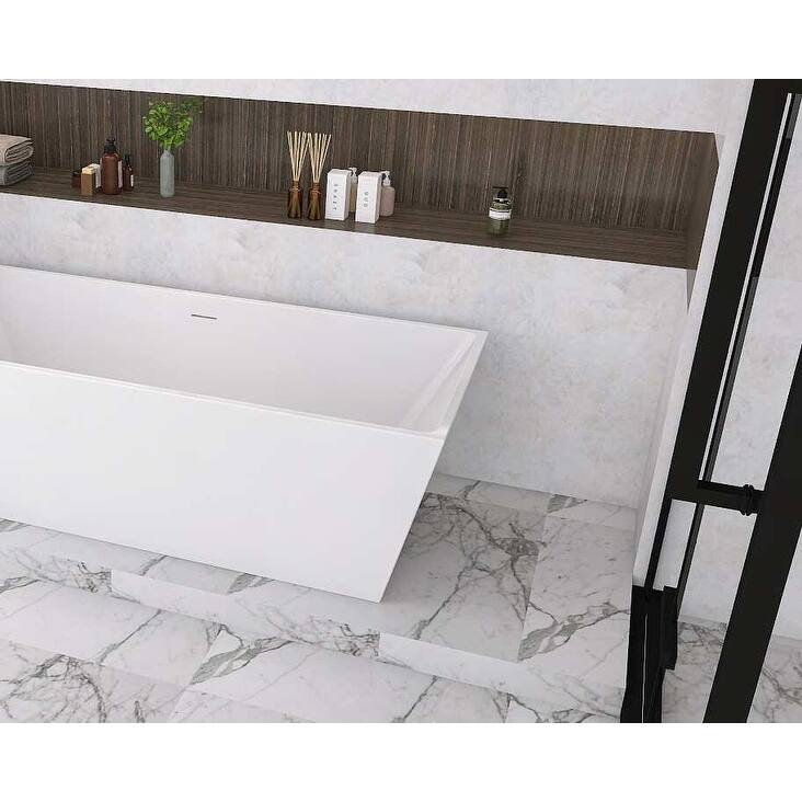 Timothy Soaking Rectangular Bathtub in Glossy White