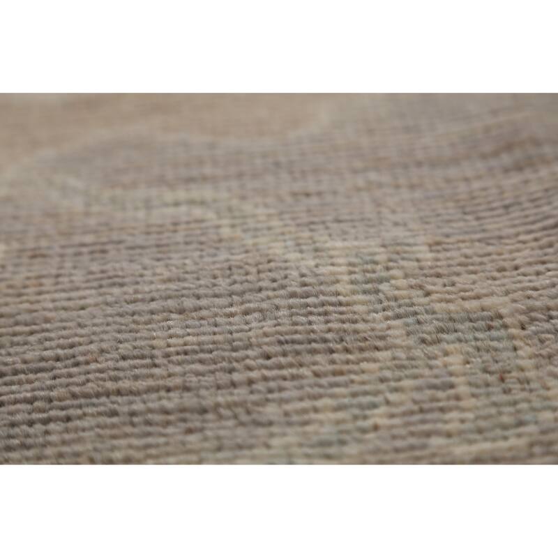 Hand Knotted Oriental 100% Wool Carpet Transitional All-Over Greys & Charcoal Oushak Area Rug - 12' 0'' X 9' 1''