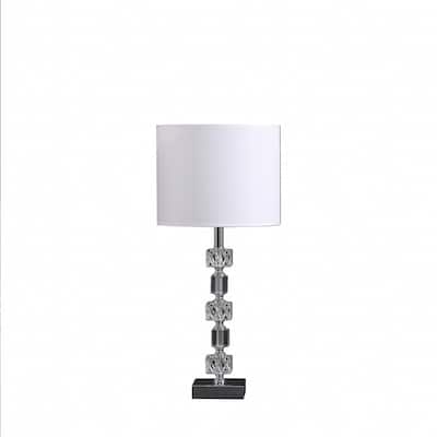 20" Luxurious Crystal And Steel Table Lamp - Small
