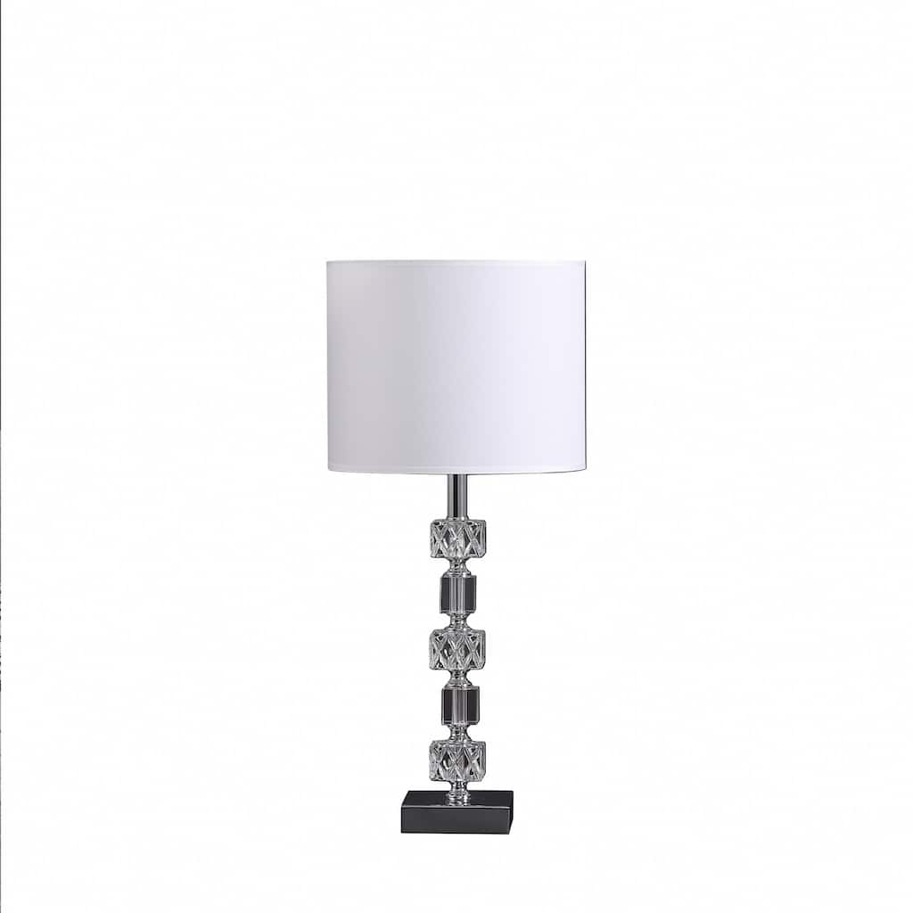 20" Luxurious Crystal And Steel Table Lamp - Small