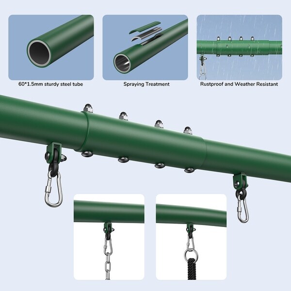 Swing Big　NF　2枚 Hapfan 7.3ft Tall 600lb Heavy Duty Swing Set with 1 Platform