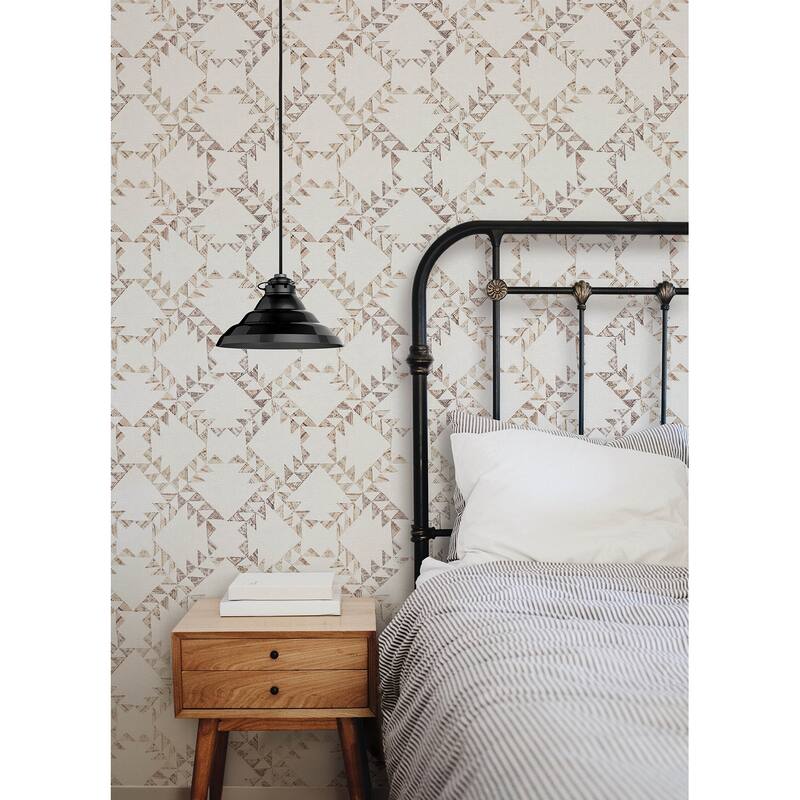 Scrap Quilt Brown Wallpaper