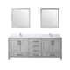 Jacques 80 in. W x 22 in. D Distressed Grey Double Bath Vanity, White Quartz Top, Faucet Set, and 30 in. Mirrors