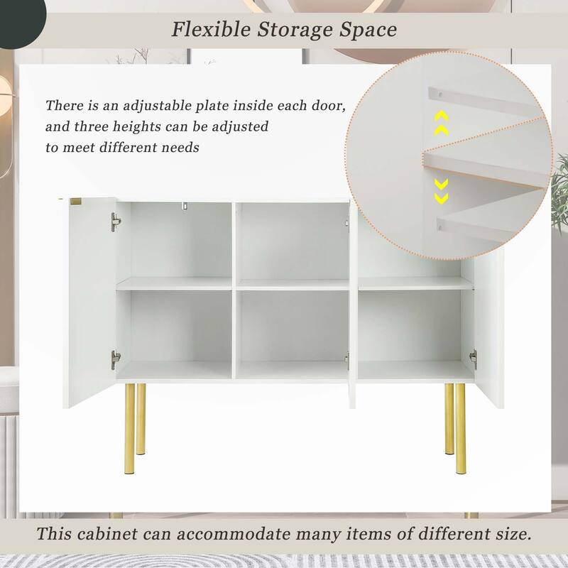 Luxury Style Sideboard with Gold Metal Legs