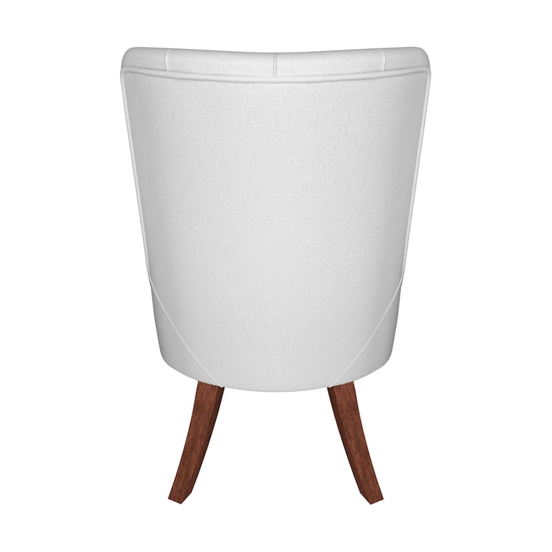 Dining Chair in Leather/Velvet Diamond-Tufted Design Side Chair in Rubberwood