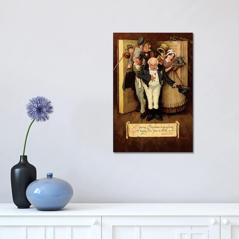iCanvas "World of Charles Dickens" by Norman Rockwell Canvas Print - 18x12x1.5