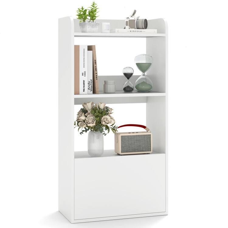 3-Tier Bookshelf with Drawer Engineered Wood Bookcase with Anti-Tip Kit - 21.5" x 11.5" x 41.5"