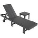 preview thumbnail 45 of 113, Shoreside Modern Poly Eco-Friendly All Weather Reclining Chaise Lounge With Wheels and Side Table (2-Piece Set)