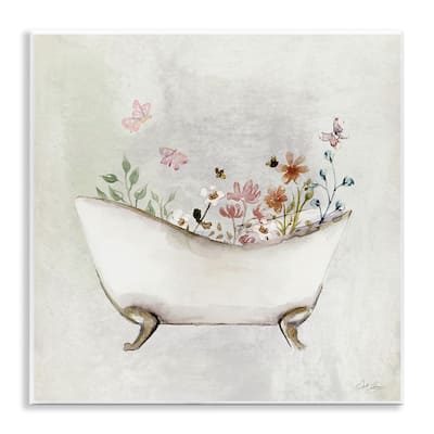 Stupell Butterfly Floral Bath Wall Plaque Art Design By Stella Chang