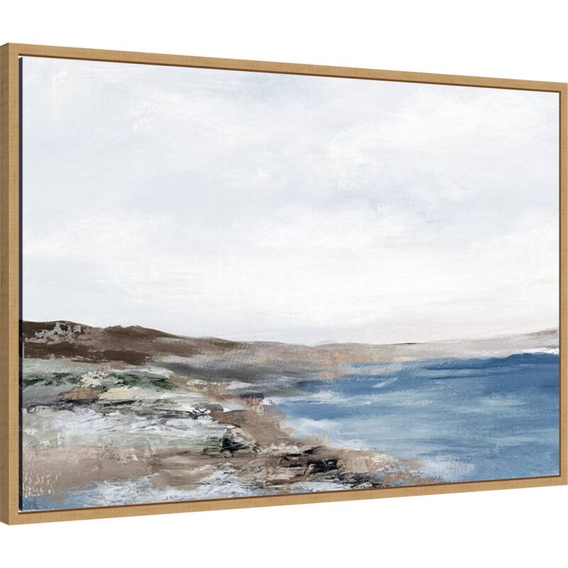 Coastal Serenity Under Vast Sky by PI Studio Framed Canvas Wall Art Print