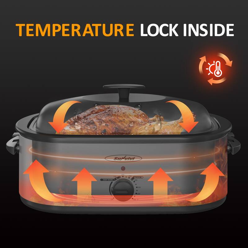 Roaster Oven, Electric Roaster with 3 Compartments