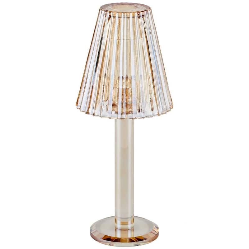 Lya 12" Crystal Glass Candle Lamp With Glass Shade