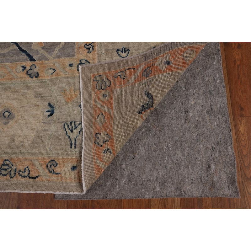 All-Over Floral Oushak Vegetable Dye Area Rug Hand-Knotted Wool Carpet - 8'1"x 10'5"