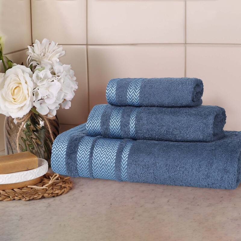 Superior Hays Cotton Medium Weight 3 Piece Bathroom Towel Set