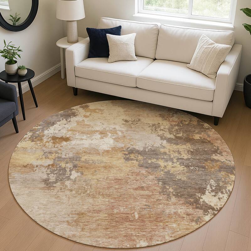 Machine Washable Indoor/ Outdoor Modern Contemporary Chantille Rug