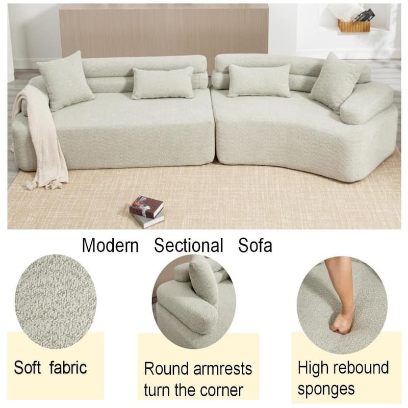 Modular Sectional Foam-Filled Sleeper Sofa Bed