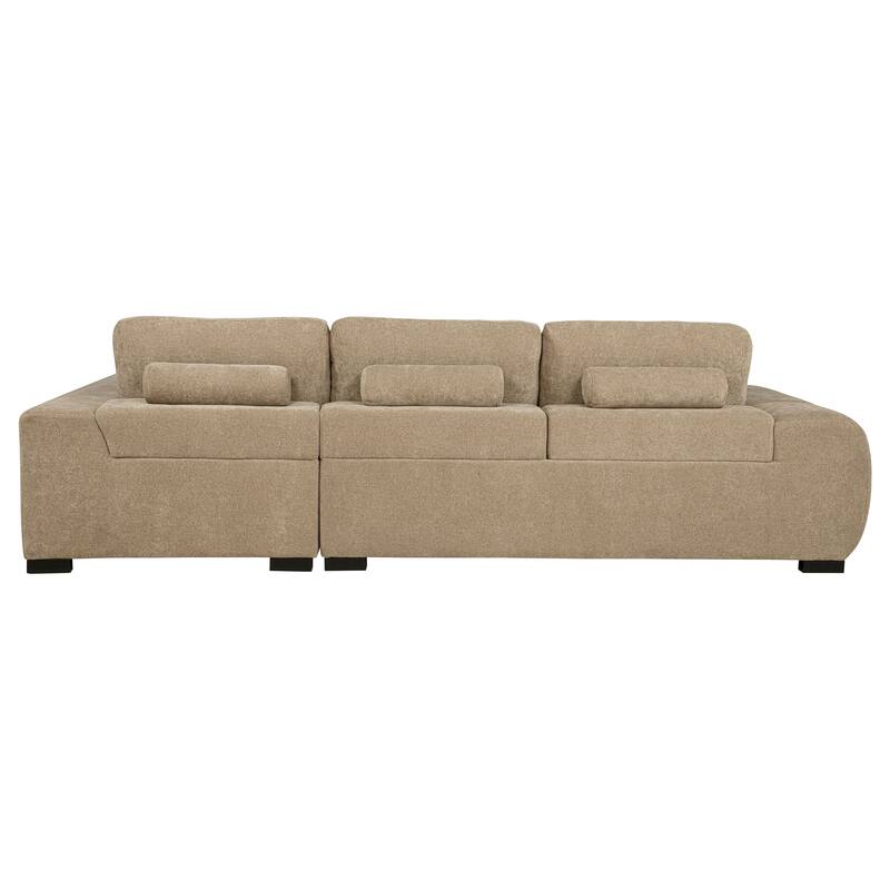 Plather Upholstered Sectional Chaise Sofa