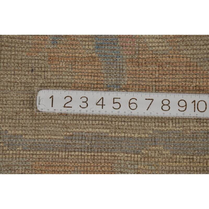 Hand Knotted Oriental 100% Wool Carpet Transitional All-Over Greys & Charcoal Oushak Area Rug - 11' 9'' X 8' 9''