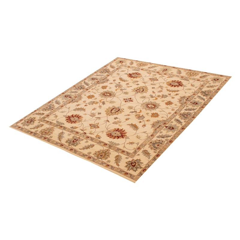 ECARPETGALLERY Hand-knotted Jamshidpour Cream Wool Rug - 6' 6" x 7' 11"