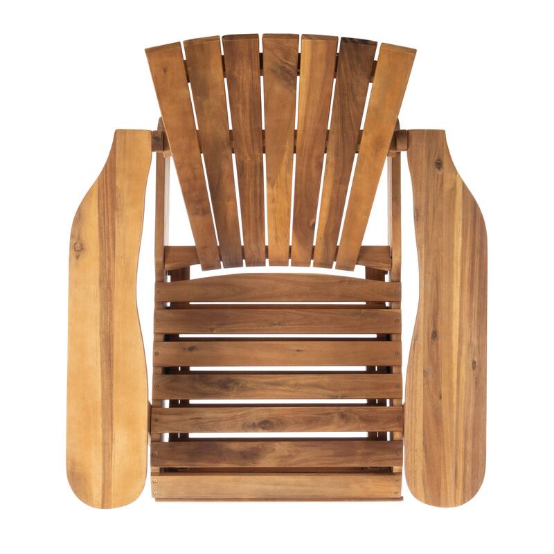 SAFAVIEH Outdoor Mangla Adirondack Chair with Retractable Footrest - 52W x 32D x 30H
