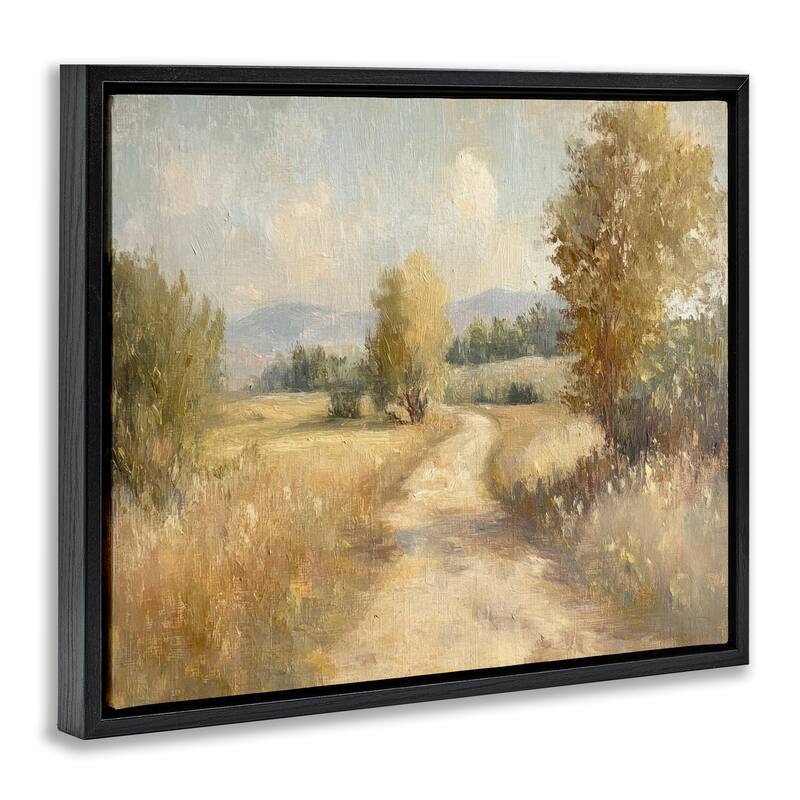 Stupell Gravel Road Landscape Framed Floater Canvas Wall Art Design By Petal Prints Design